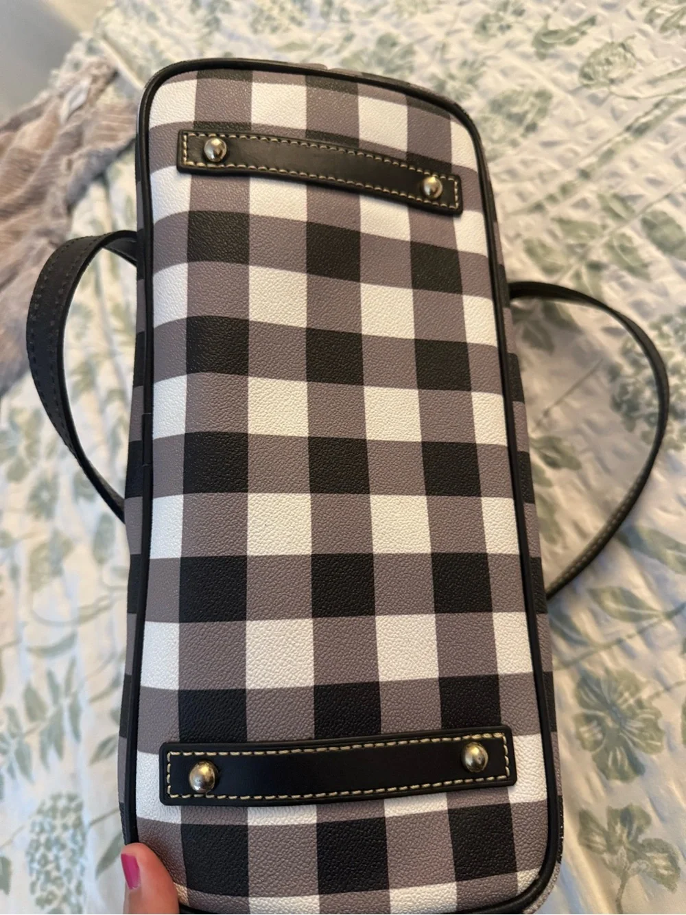 Dooney & Bourke Black and White Gingham Tote